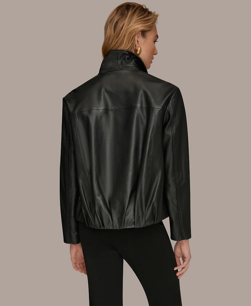 Donna Karan New York Women's Leather Bomber Jacket