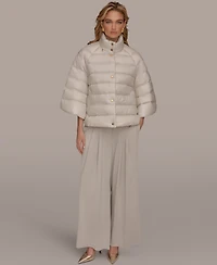 Donna Karan New York Women's Stand-Collar Down Puffer Cape