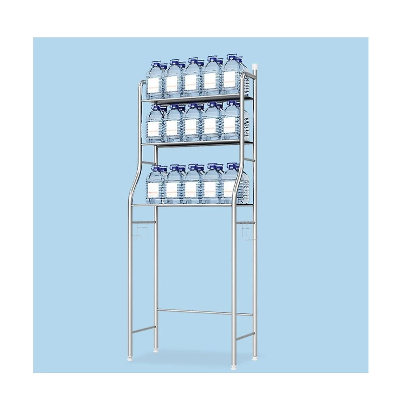 Homfan Over The Toilet Storage Shelf, Freestanding Bathroom Organizers and Storage Over Toilet with Paper Holder Towel Hooks Bathroom Organizer