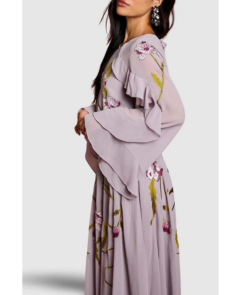 Coast Women's Embroidered Tiered Chiffon Midi Dress