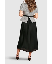 Coast Women's Tweed Bodice Pleated Skirt Dress