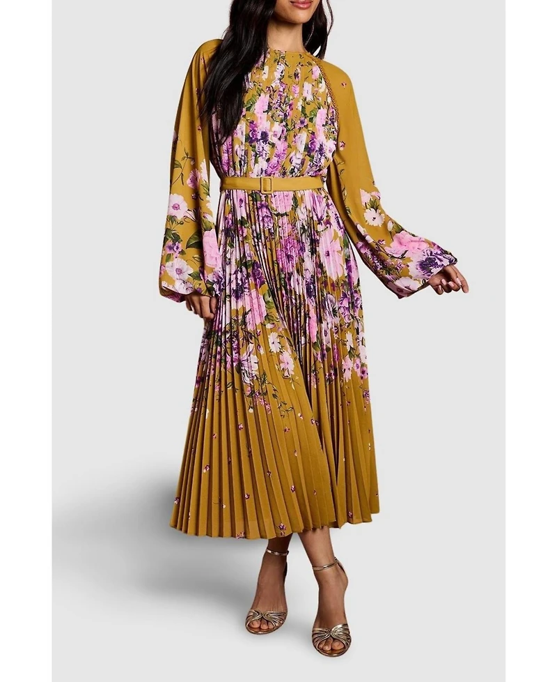 Coast Women's Floral Pleated Georgette Midi Dress