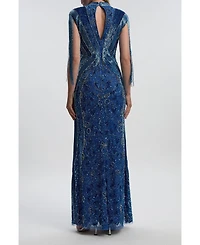 Karen Millen Women's Embellished Tassel Sleeve Maxi Dress