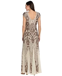 R & M Richards Plus Sequin Embellished Ball Gown