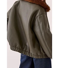 Nasty Gal Faux Fur Collar Bomber Jacket