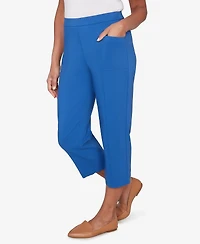 Alfred Dunner Women's The Royal Treatment Relaxed Flat Front Patch Pocket Capri