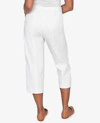 Alfred Dunner Women's The Royal Treatment Relaxed Flat Front Patch Pocket Capri
