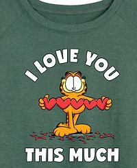 Hybrid Apparel Women's Garfield I Love You This Much French Terry Long sleeve T-shirt