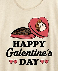 Hybrid Apparel Women's Peanuts Peppermint Patty Happy Galentines Day Short Sleeve Graphic T-Shirt