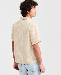 Sun + Stone Men's Relaxed Crop Nolan Plaid Shirt, Macy's Exclusive