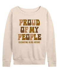 Hybrid Apparel Women's Instant Message Proud Of My People French Terry Long Sleeve T-shirt