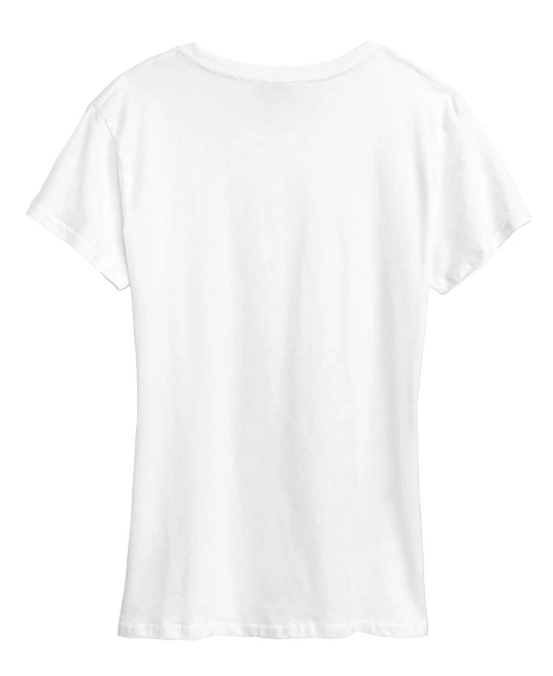 Hybrid Apparel Women's Instant Message Flower Afro Short Sleeve Graphic T-Shirt