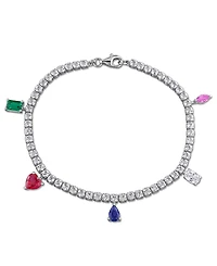 Macy's Multi Created Gemstone (9-7/8 ct. t.w.) Bracelet in Sterling Silver
