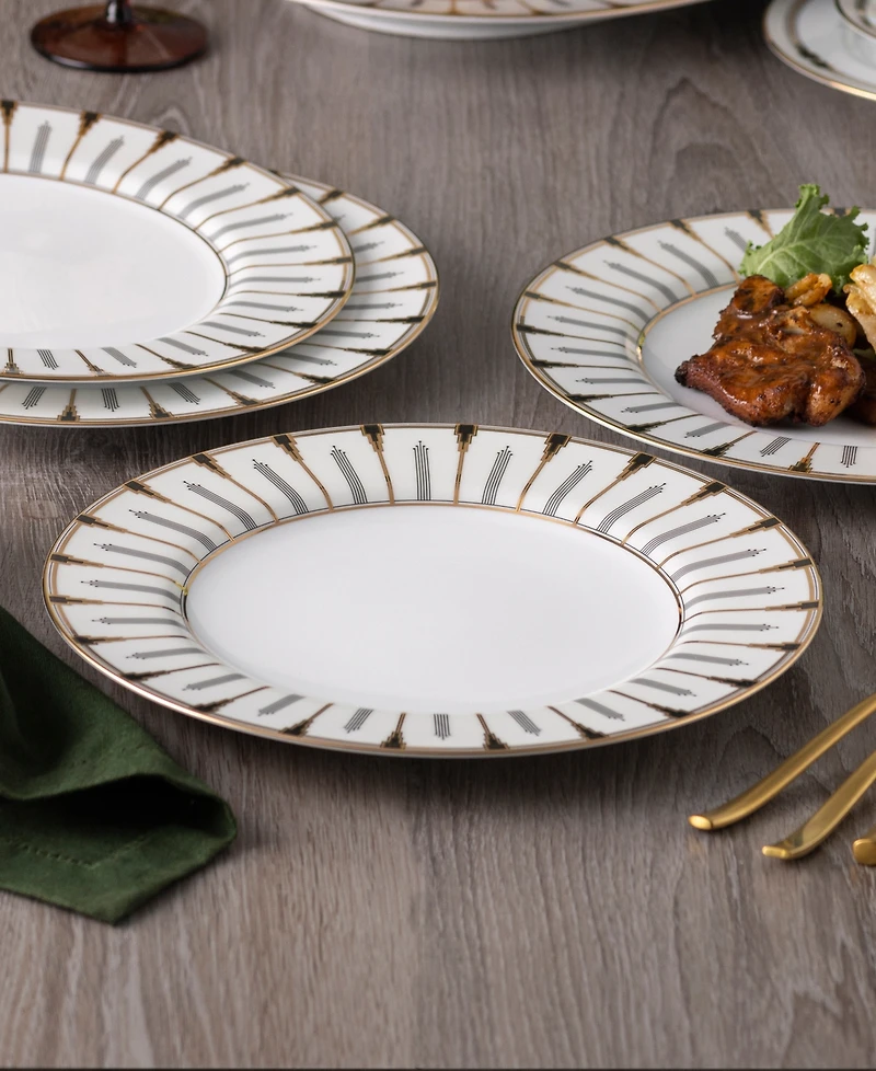 Noritake Empire Gold-Tone Dinner Plates, Set of 4