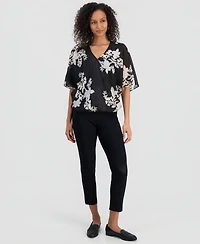 Jm Collection Women's Surplice V-Neck Elbow-Sleeve Top, Macy's Exclusive