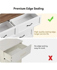 gaomon Takywep 6-Drawer Dresser for Bedroom – Farmhouse Modern Wooden Storage Chest with Metal Handles, Organizer Bedroom, Living R