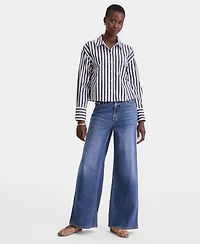 On 34th Women's Cropped Cotton Poplin Shirt, Macy's Exclusive
