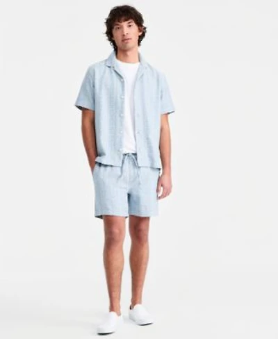 Sun Stone Mens Aqua Geo Camp Shirt Short Sleeve T Shirt Matching Geo Shorts Macys Exclusive