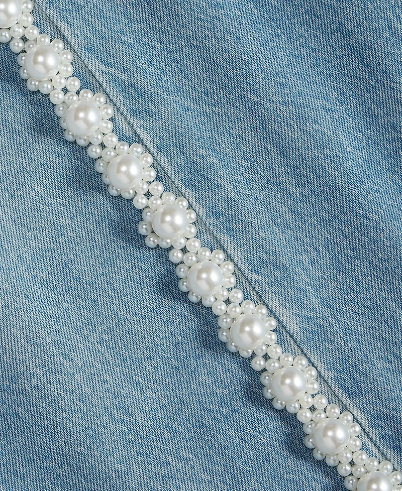 On 34th Women's High-Rise Cropped Faux-Pearl-Trim Jeans, Macy's Exclusive