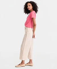 On 34th Women's High-Rise Cropped Faux-Pearl-Trim Jeans, Macy's Exclusive