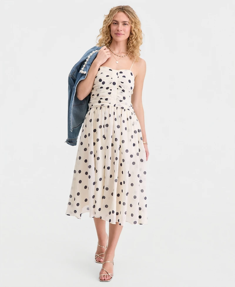 On 34th Women's Dot-Print Sweetheart-Neck Midi Dress, Macy's Exclusive