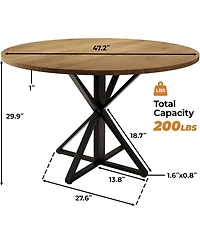 gaomon Kitchen Table Round Dining Table for 4 Farmhouse Kitchen Table Circle Dinner Table