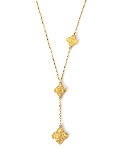 Adornia Tarnish Resistant Gold Pointed 3-Clover Y-Necklace