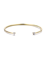 Adornia Gold Crystal Ends Open Cuff Bracelet