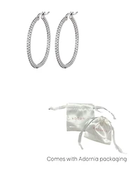 Adornia Silver Cz Infinity Hoop Earrings