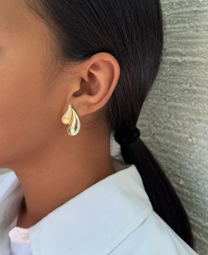 Adornia Gold 2-Teardrop Stud Earrings