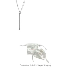 Adornia Silver Crystal 32" Tennis Knotted Lariat Necklace