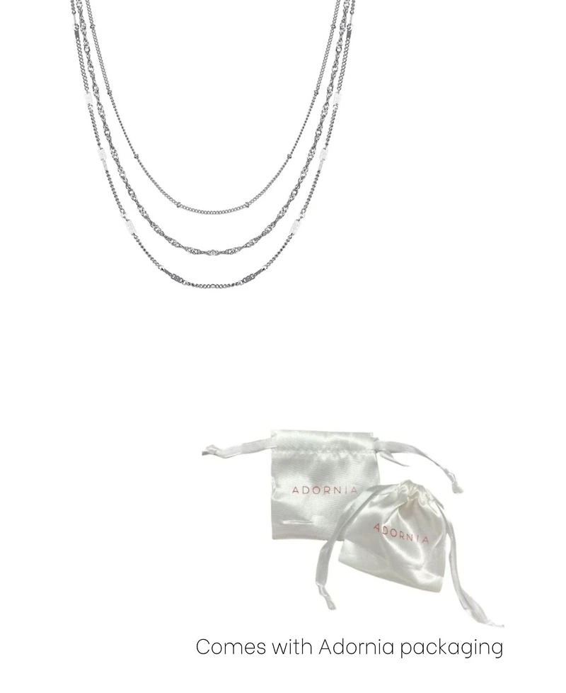 Adornia Silver 3-Chain Necklace Set