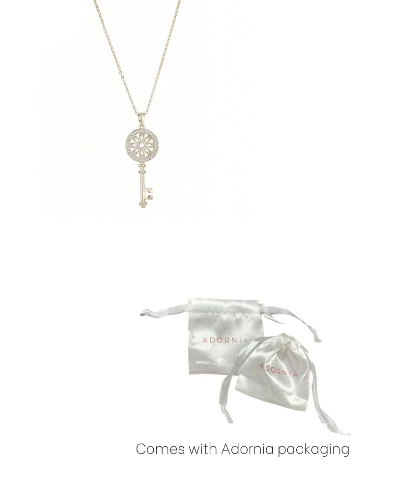 Adornia Gold Ornate Key Pendant Necklace