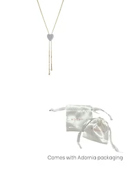 Adornia Gold Cz Heart Bolo Necklace