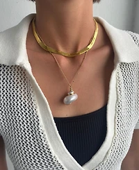 Adornia Gold Golden Shell Pendant Necklace