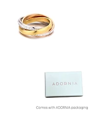 Adornia Tarnish Resistant Cz Two-Tone Rolling Eternity Band Ring