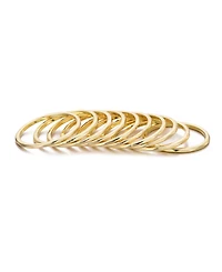 Adornia Gold 10- Ring Hammered Band Set