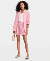 On 34th Womens Stripe Button Front Top Double Scoop Neck Layering Tank Top Stripe Bubble Hem Mini Skirt Macys Exclusive