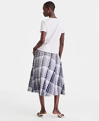 On 34th Women's Pull Check-Print Midi Skirt, Macy's Exclusive