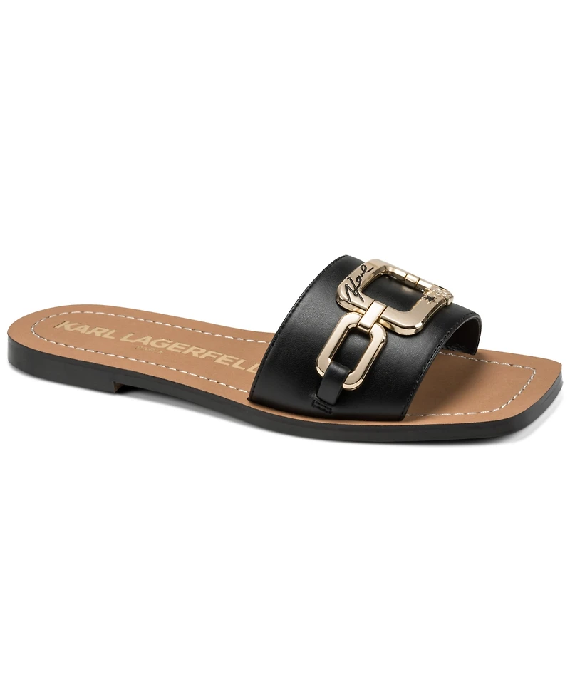 Karl Lagerfeld Paris Women's Marzella Slide Flat Sandals