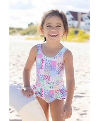 Florence Eiseman Toddler Girls Patchwork Floral Hip Ruffle Swimsuit