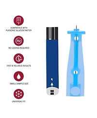 Pursonic Blood Glucose Monitoring Bundle – Glucose Meter with Bluetooth + 50 Test Strips + 50 Sterile Lancets