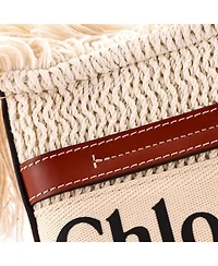 Pre-Owned Chloe Small Woody Convertible Tote Fringe Canvas