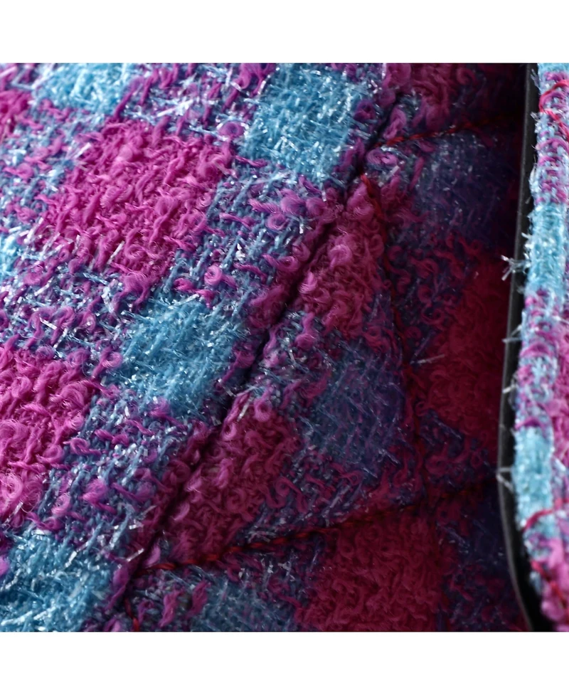 Pre-Owned Versace East West Medusa Icon Chain Flap Bag Quilted Tweed