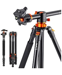 K&F Concept 4-Section Aluminum Tripod Monopod with Center Axle Transverse