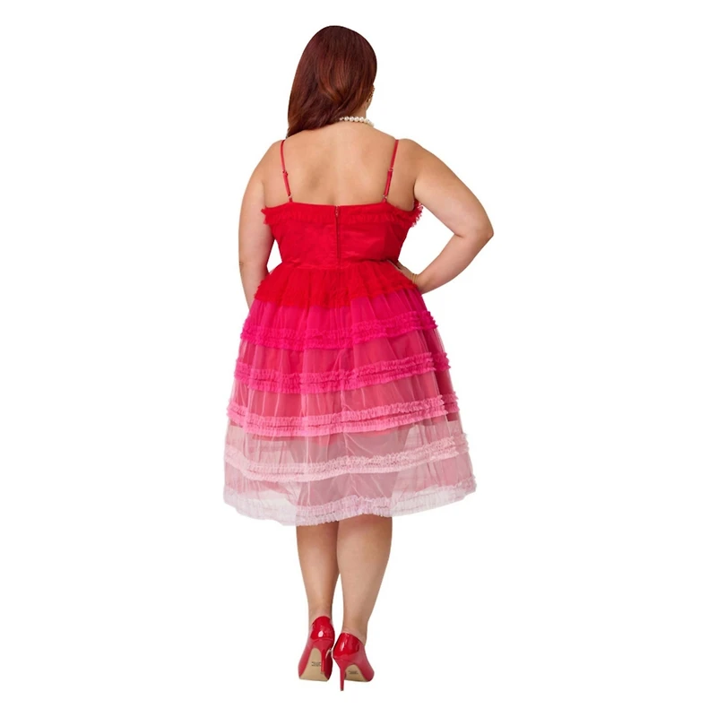 Unique Vintage Plus Tiered Sheer Swing Dress