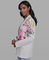 Karl Lagerfeld Paris Petite Notch Lapel Collar Blazer