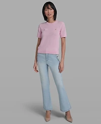 Karl Lagerfeld Paris Petite Crewneck Sweater