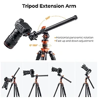 K&F Concept 11.8" Rotatable Multi-Angle Center Column for Camera Tripod