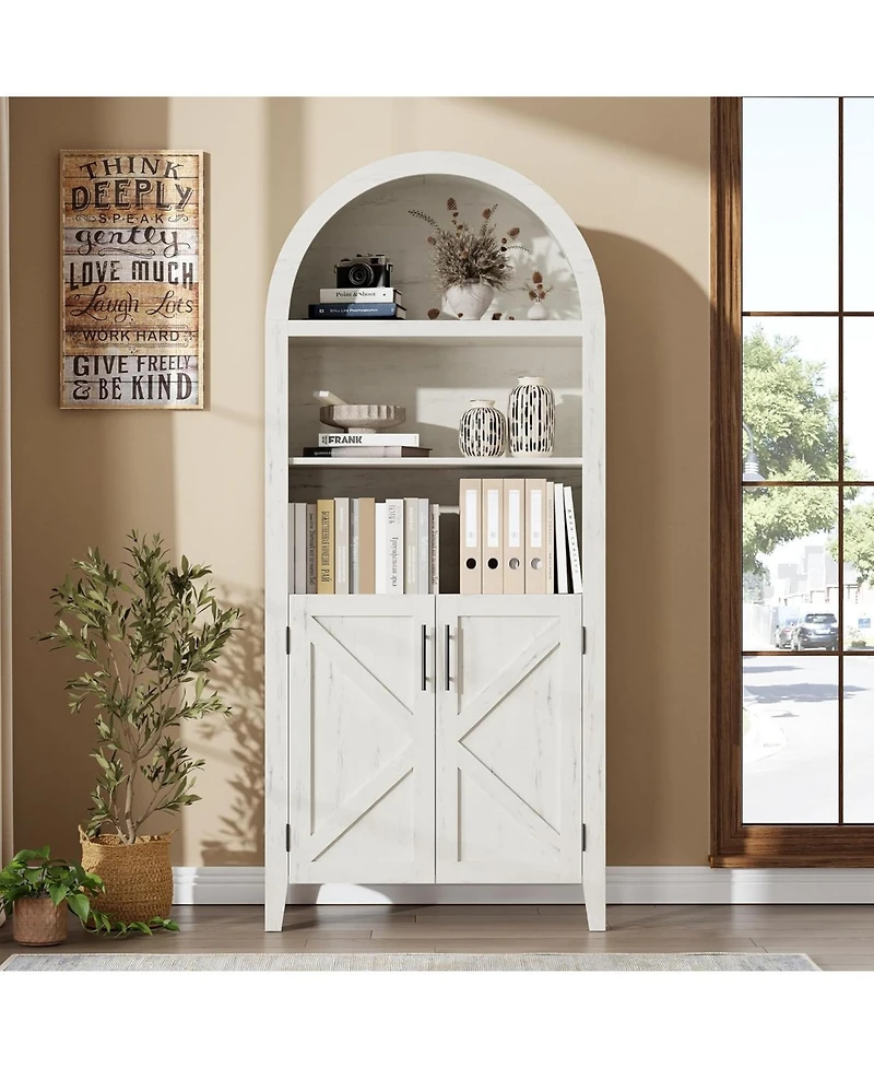 gaomon Arched Bookcase with Doors